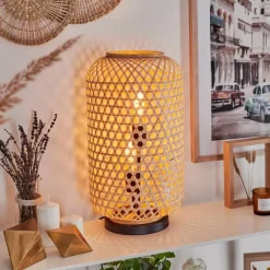 Luminaires Scandinaves-hofstein Lampe de table Bauro Écru, Noir, 2 lumières