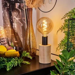 Luminaires Scandinaves-hofstein Lampe de table Beccar Écru, Noir, 1 lumière