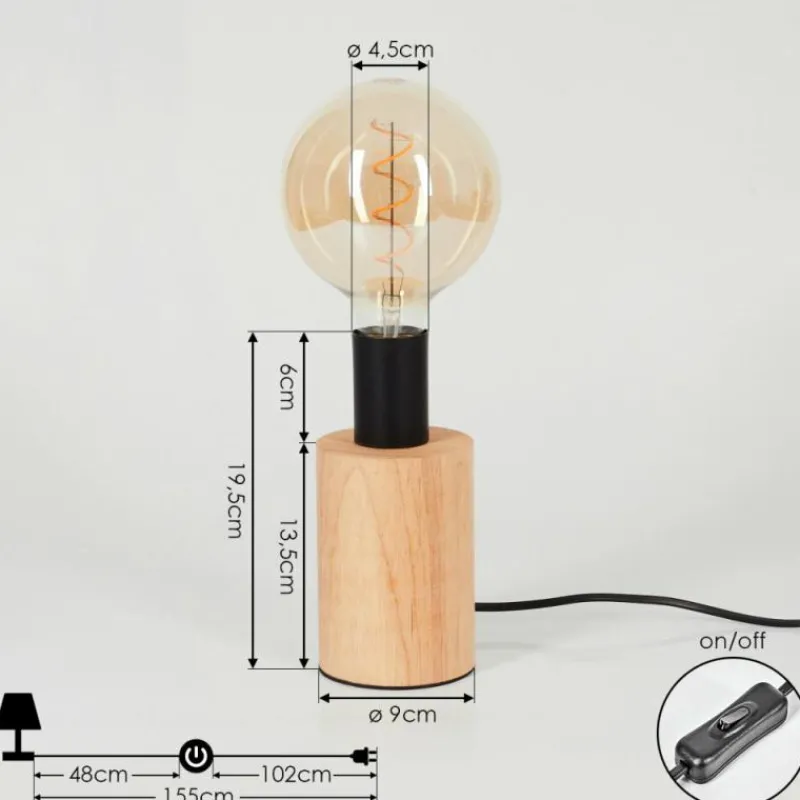 Luminaires Scandinaves-hofstein Lampe de table Beccar Écru, Noir, 1 lumière