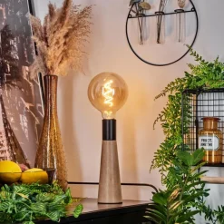 Luminaires Scandinaves-hofstein Lampe de table Beccar Écru, Noir, 1 lumière