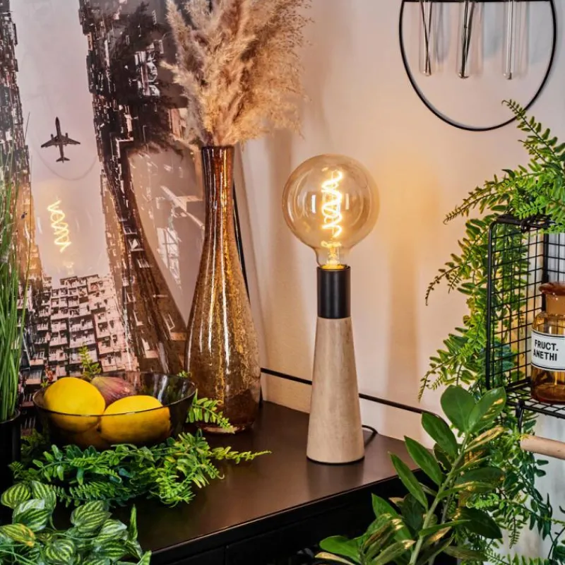 Luminaires Scandinaves-hofstein Lampe de table Beccar Écru, Noir, 1 lumière