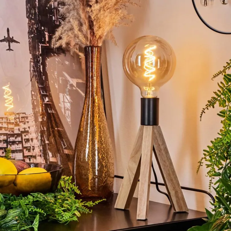 Luminaires Scandinaves-hofstein Lampe de table Beccar Écru, Noir, 1 lumière