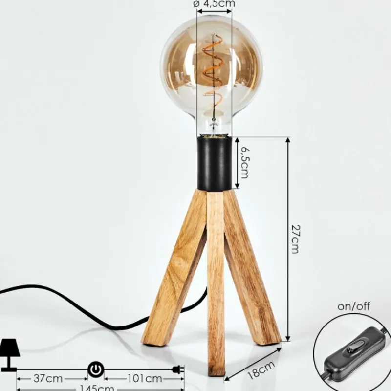 Luminaires Scandinaves-hofstein Lampe de table Beccar Écru, Noir, 1 lumière