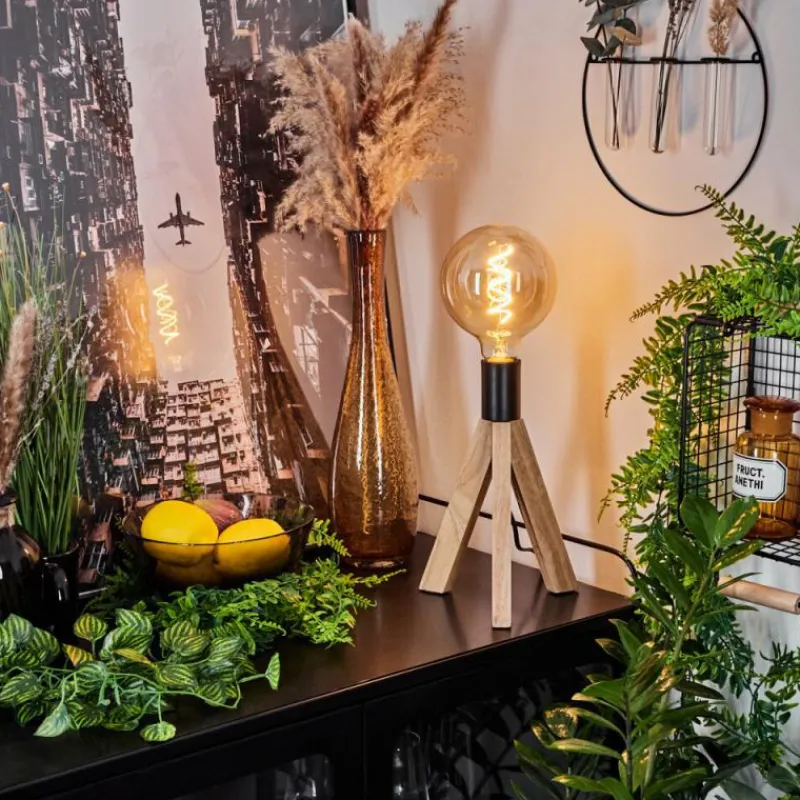 Luminaires Scandinaves-hofstein Lampe de table Beccar Écru, Noir, 1 lumière