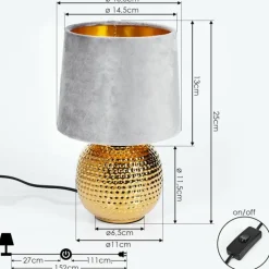 Lampes En Tissu-hofstein Lampe de table Beddie Or, 1 lumière