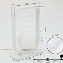 hofstein Lampe de table Beland Blanc, 1 lumière
