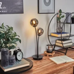 Suspension Verre Fumé-hofstein Lampe de table Belleoram LED Noir, 2 lumières