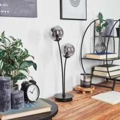 Suspension Verre Fumé-hofstein Lampe de table Belleoram LED Noir, 2 lumières