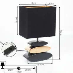 Lampes En Tissu-hofstein Lampe de table Berghamn Chrome, Or, Noir, 1 lumière