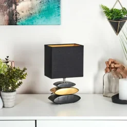 Lampes En Tissu-hofstein Lampe de table Berghamn Chrome, Or, Noir, 1 lumière