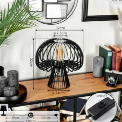 Lampes Industrielles-hofstein Lampe de table Berne Noir, 1 lumière