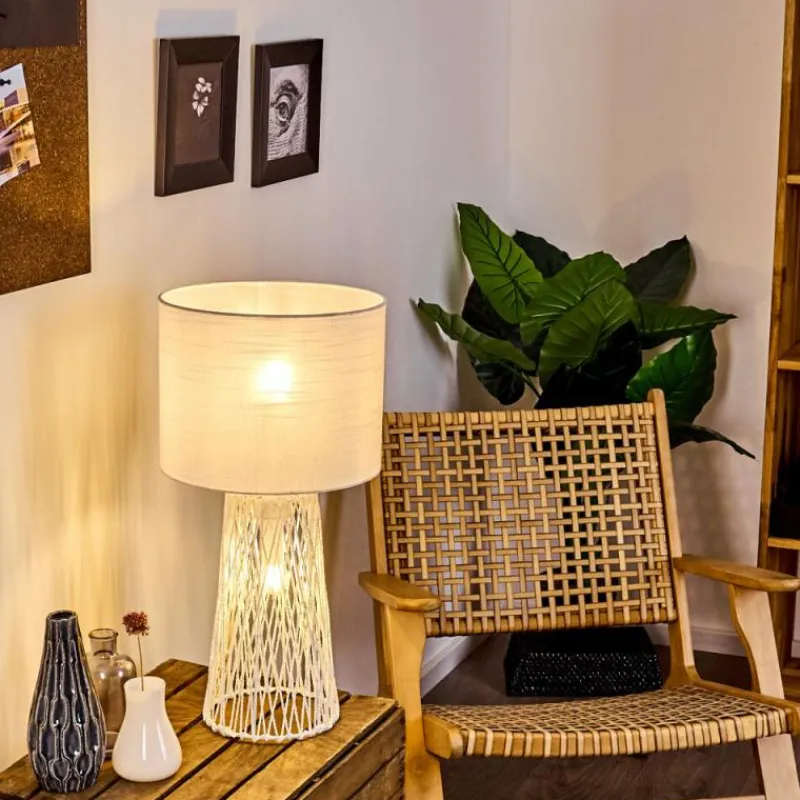 Lampes En Tissu-hofstein Lampe de table Beteta Blanc, 2 lumières