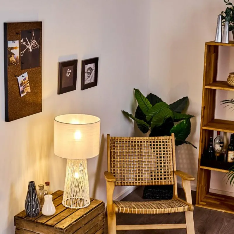 Lampes En Tissu-hofstein Lampe de table Beteta Blanc, 2 lumières