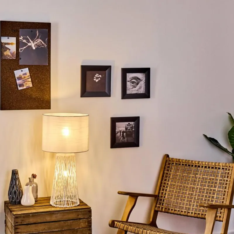 Lampes En Tissu-hofstein Lampe de table Beteta Blanc, 2 lumières