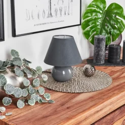 Lampes En Tissu-hofstein Lampe de table Bodin Gris, 1 lumière