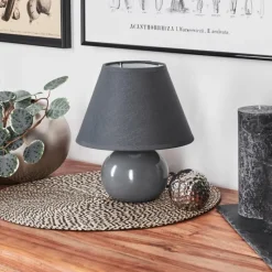 Lampes En Tissu-hofstein Lampe de table Bodin Gris, 1 lumière