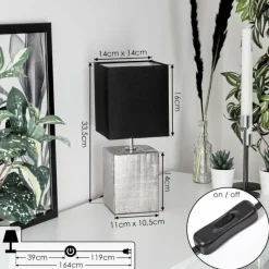 Lampes En Tissu-hofstein Lampe de table Boldrarias Chrome, Argenté, 1 lumière