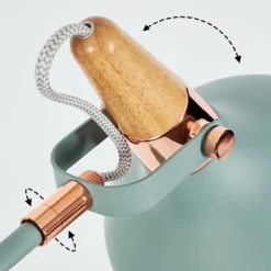 Luminaires Scandinaves-hofstein Lampe de table Breamo Vert, Bois foncé, 1 lumière