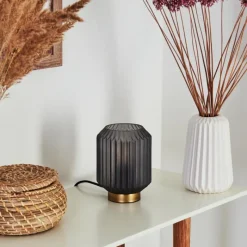 Suspension Verre Fumé-hofstein Lampe de table Briel Laiton, 1 lumière