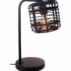 Luminaires Rustiques-Luminaires Brilliant Lampe de table Brilliant Crosstown Bois foncé, Noir, 1 lumière