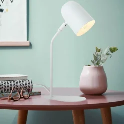 Luminaires Scandinaves-Luminaires Brilliant Lampe de table Brilliant Tong Blanc, 1 lumière