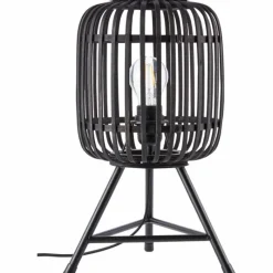 Luminaires Rustiques-Luminaires Brilliant Lampe de table Brilliant Woodrow Bois foncé, Noir, 1 lumière