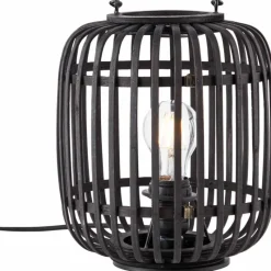 Luminaires Rustiques-Luminaires Brilliant Lampe de table Brilliant Woodrow Bois foncé, Noir, 1 lumière