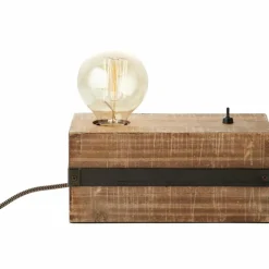 Luminaires Scandinaves-Luminaires Brilliant Lampe de table Brilliant Woodhill Bois foncé, Noir, 1 lumière