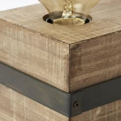 Luminaires Scandinaves-Luminaires Brilliant Lampe de table Brilliant Woodhill Bois foncé, Noir, 1 lumière