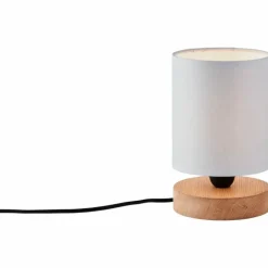 Lampes En Tissu-Luminaires Brilliant Lampe de table Brilliant Vonnie Bois clair, Noir, 1 lumière