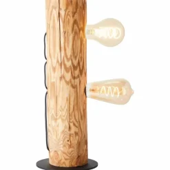 Luminaires Rustiques-Luminaires Brilliant Lampe de table Brilliant Odun Bois clair, Noir, 2 lumières