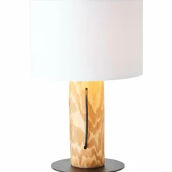 Lampes En Tissu-Luminaires Brilliant Lampe de table Brilliant Jimena Bois clair, Noir, 1 lumière