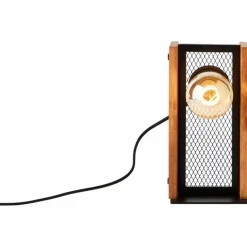 Luminaires Rustiques-Luminaires Brilliant Lampe de table Brilliant Calandra Bois clair, Noir, 1 lumière