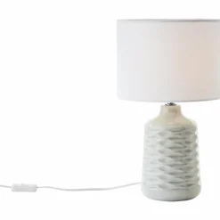 Lampes En Tissu-Luminaires Brilliant Lampe de table Brilliant Ilysa Gris, 1 lumière
