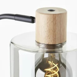 Luminaires Scandinaves-Luminaires Brilliant Lampe de table Brilliant Weald Bois clair, Noir, 1 lumière