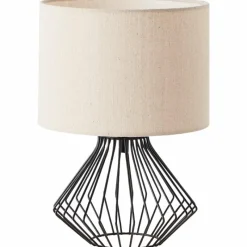 Lampes En Tissu-Luminaires Brilliant Lampe de table Brilliant Melfort Noir, 1 lumière