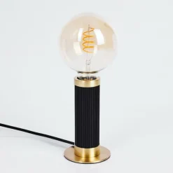 Lampes Vintages & Rétros-hofstein Lampe de table Caledonia Laiton, Noir, 1 lumière