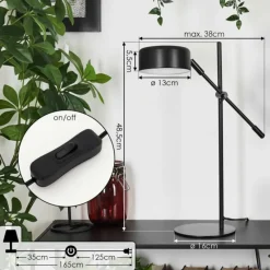 hofstein Lampe de table Camori Noir, 1 lumière