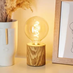 Style Boho-Chic-hofstein Lampe de table Canedo Brun, Noir, 1 lumière