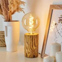 Luminaires Scandinaves-hofstein Lampe de table Canedo Écru, Noir, 1 lumière