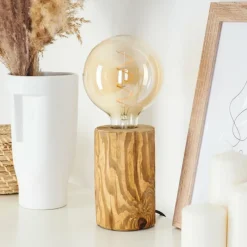 Luminaires Scandinaves-hofstein Lampe de table Canedo Écru, Noir, 1 lumière