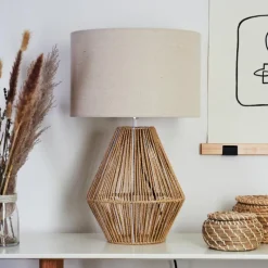 Lampes En Tissu-hofstein Lampe de table Canot Brun, Écru, 1 lumière