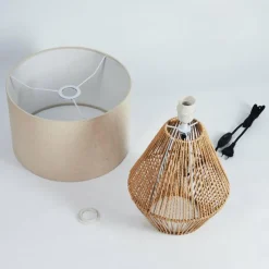 Lampes En Tissu-hofstein Lampe de table Canot Brun, Écru, 1 lumière