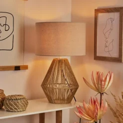 Lampes En Tissu-hofstein Lampe de table Canot Brun, Écru, 1 lumière