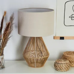 Lampes En Tissu-hofstein Lampe de table Canot Brun, Écru, 1 lumière