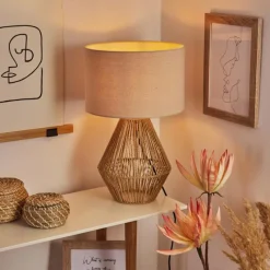 Lampes En Tissu-hofstein Lampe de table Canot Brun, Écru, 1 lumière