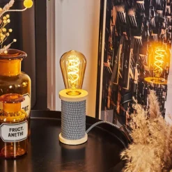 Luminaires Scandinaves-hofstein Lampe de table Carbonear Écru, Noir, Blanc, 40 lumières