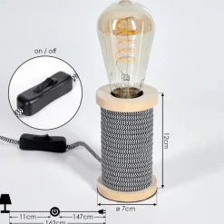 Luminaires Scandinaves-hofstein Lampe de table Carbonear Écru, Noir, Blanc, 40 lumières