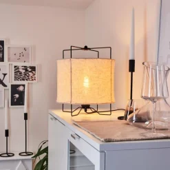 Lampes En Tissu-hofstein Lampe de table Casoie Noir, 1 lumière