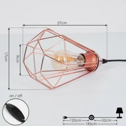 Lampes Vintages & Rétros-hofstein Lampe de table Cenova Cuivre, 1 lumière